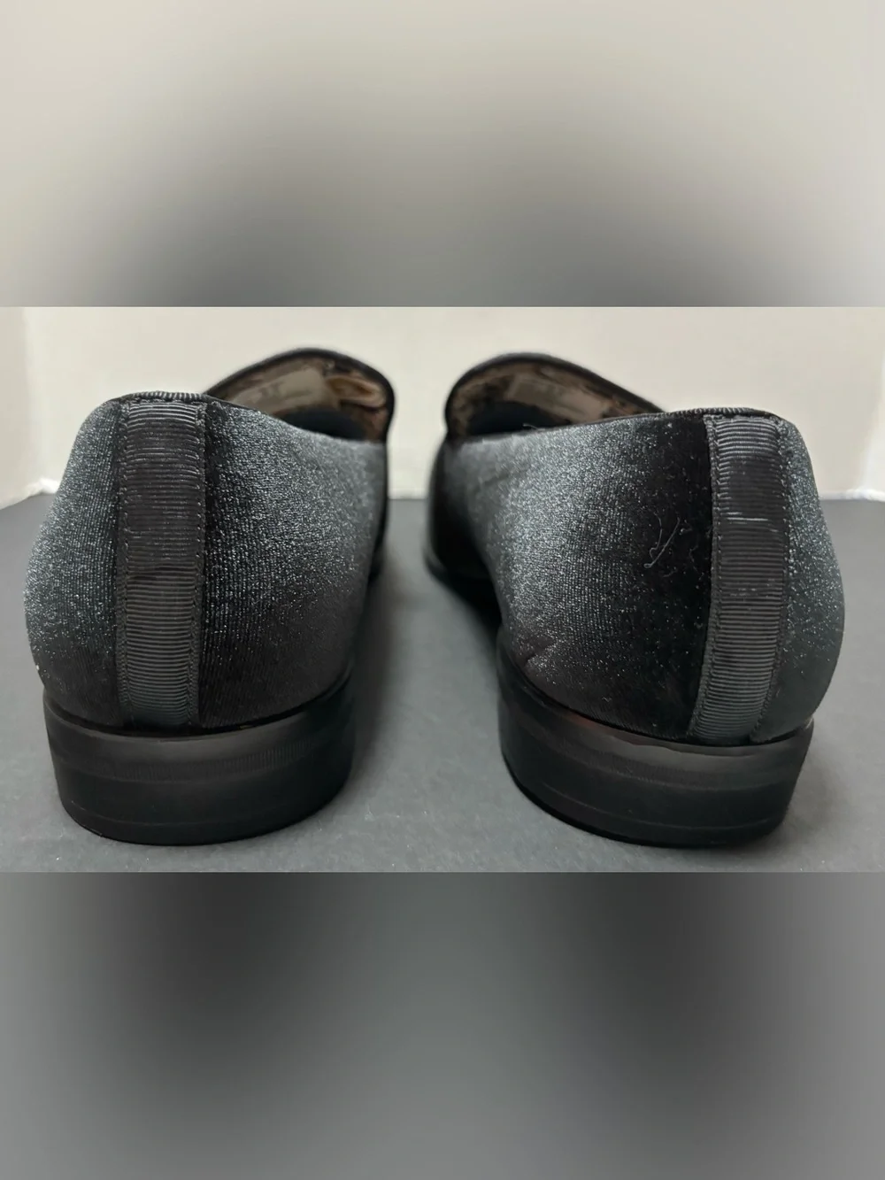 After Midnight Black Velvet Red Bottom Smoker Loafers 9.5